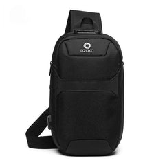OZUKO Men Anti-theft Crossbody Bags Male Waterproof USB Charging Chest Pack Short Trip Messenger Sling Bag Shoulder Chest Bag - OZUKO.CN